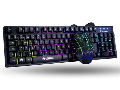 Marvo Wired Led Membrane Gaming Keyboard And Mouse Combo Black Km409