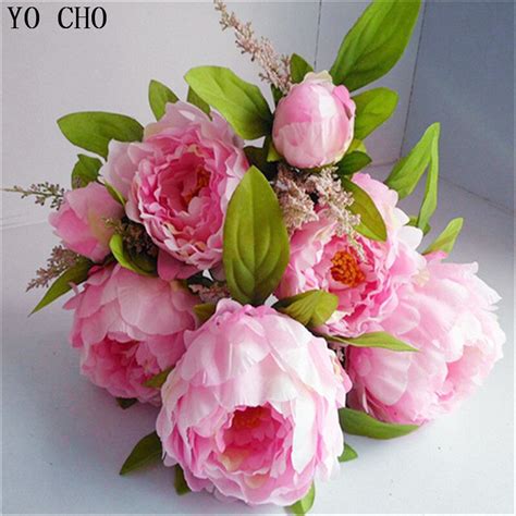 buy free shipping 2014 european artificial vivid peony silk flowers from