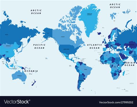World Map America Centered