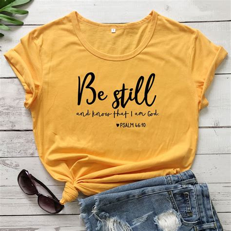 Women Summer Short Sleeve Shirt Be Still And Know That I Am God Psalm 4610 T Shirt Religious