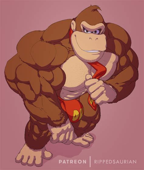 Rule 34 Abs Ape Biceps Bodybuilder Bulge Chest Hair Donkey Kong