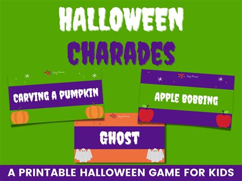 Halloween Charades Printable Cards Printable Halloween Game Kids
