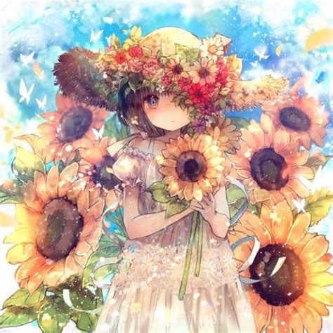 Flower Girl Anime Flower Anime Anime Art Girl