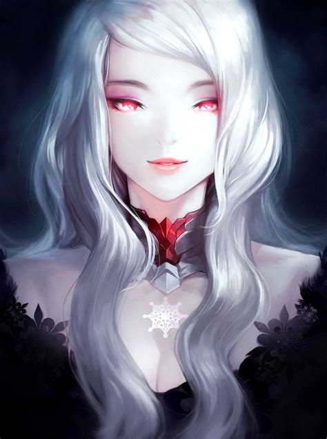 White Hair Anime Girl Vampire Anime Wallpaper Hd