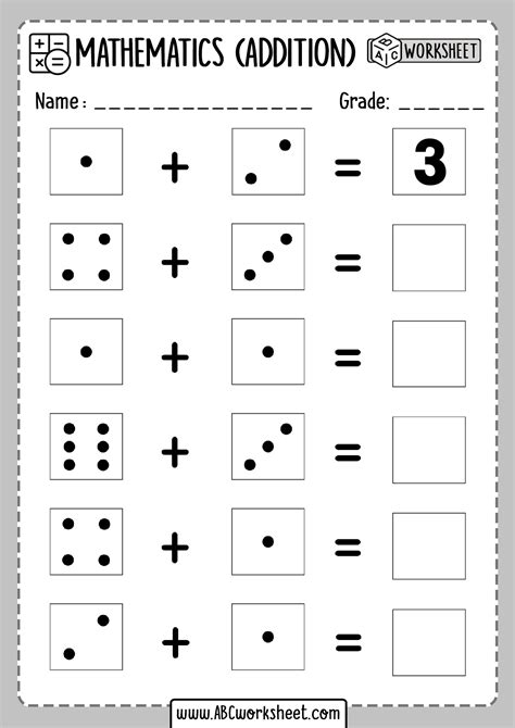 Free Printable Dice Addition Worksheets For Kids 593