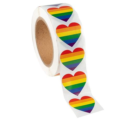 Gay Pride Stickers 1000 Count Love Rainbow Stickers Roll In Heart
