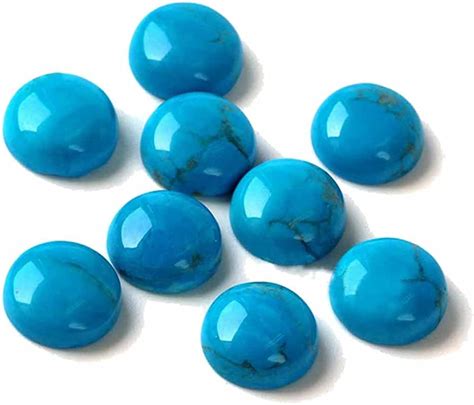 Blue Turquoise Beads Original Ore Oval Flat Back Cabochons Diy Loose