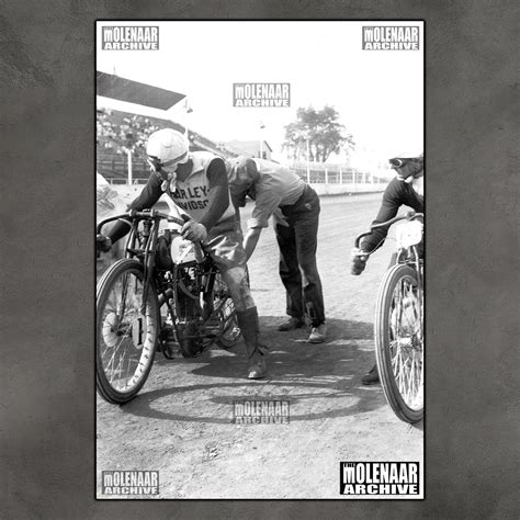 Vintage Molenaar Harley Race Photo Poster Smokin Joe Petrali