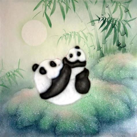 Chinese Panda Painting 4731015 66cm X 66cm26〃 X 26〃