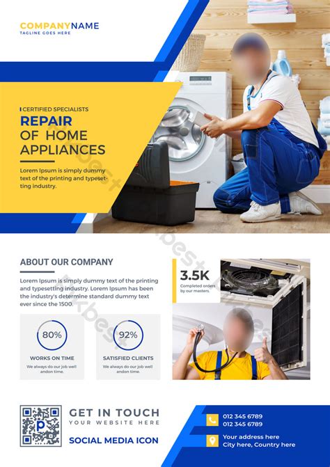 Modern Home Appliance Repair Flyer Template Design Ai Free Download