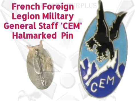 Original French Foreign Legion General Staff Cem Uniform Insignia Badge