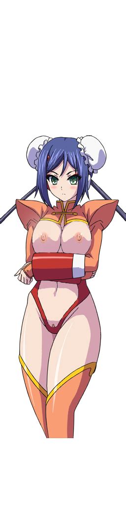 rule 34 android arcana heart blue hair blush breasts green eyes large breasts mei fang nipples
