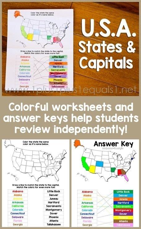 Free Printable States And Capitals Worksheets Worksheets Master