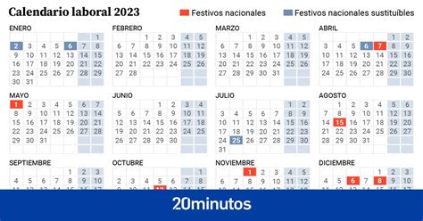 Calendario Laboral 2023 Próximos Días Festivos En España Puente De