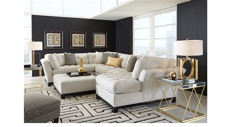245500 Metropolis Off White 4 Pc Sectional Living