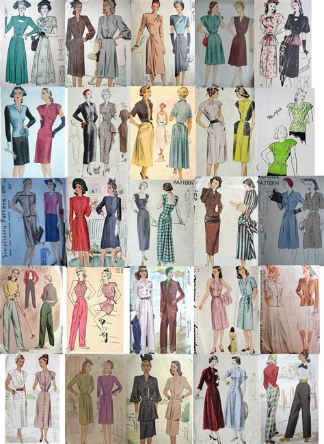 Forties Fashions 1940s Fashion Designs For Sewing Patterns Forties
