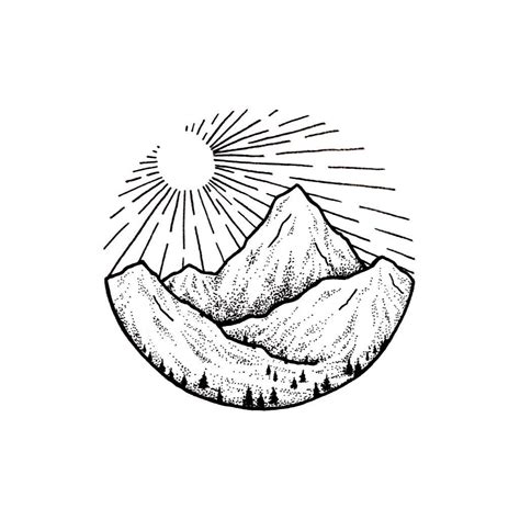 Simple Mountain Sunset Drawing Simple Sunset Drawing At