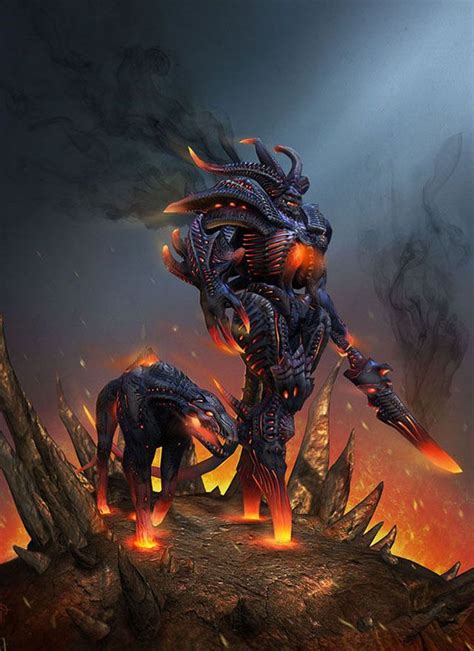 D Fire Monster Digital Painting Digital Art Demon Art Angels And Demons Photoshop