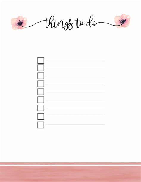 Top Collection Printable To Do List Black And White