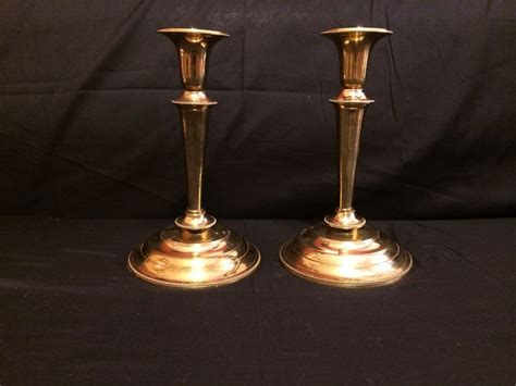 2 Vintage Brass Candlesticks Classics By Snk Made In India 7 12