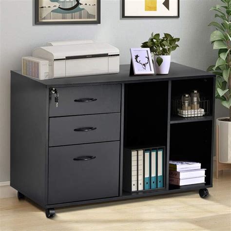 Home Office Wood File Cabinet Large Modern Lateral Office Filing Cabinet With