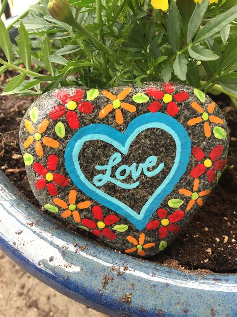 Love Hand Painted Rock By Caroline The Kindness Rocks Project Heart