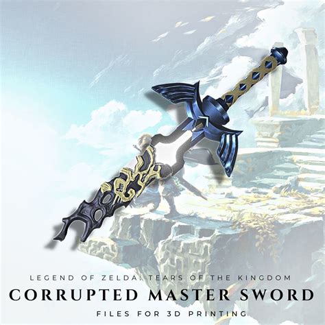 corrupted master sword from legend of zelda tears of the kingdom 3d model 3d printable cgtrader