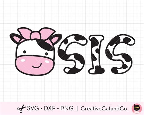 cow sister svg cow sis svg png sublimation big sister etsy new zealand