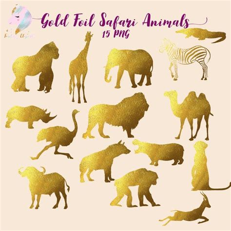 Safari Animals Animals Clip Art Gold Foil Clipart Clipart