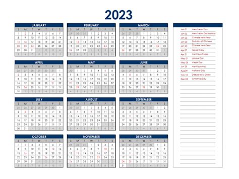 2023 Calendar With Holidays Singapore Get Calendar 2023 Update