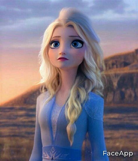 A Frozen Princess With Long Blonde Hair And Blue Eyes Standing In Front