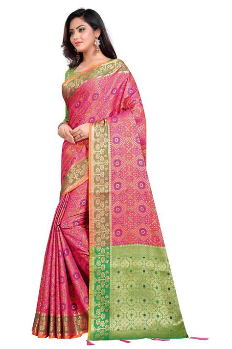 Pink Woven Pure Kanjivaram Silk Saree With Blouse Manvaa 3074814