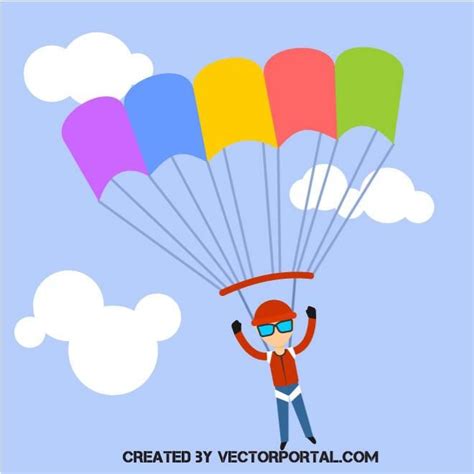 Parachute Jumper Vector Clip Art Clip Art Free Clip Art Art