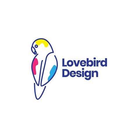 Premium Vector Lovebird Lines Art Abstract Logo Design