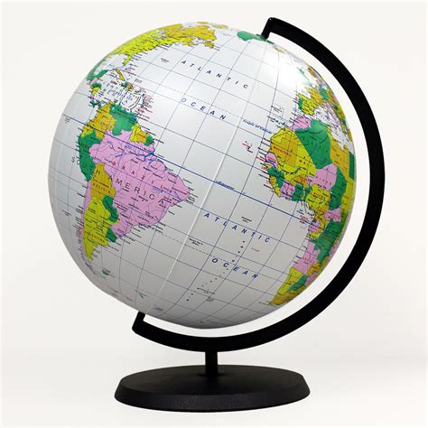 Educational Inflatable Globe Of The World 12 Inch Blow Up Earth Ball