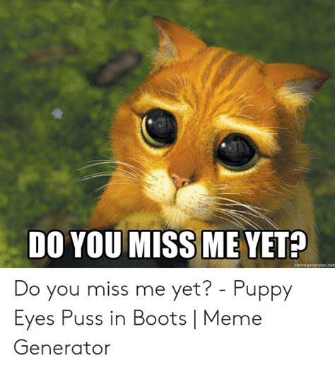 DO YOU MISS ME YET? Memegeneratornet Do You Miss Me Yet? - Puppy Eyes