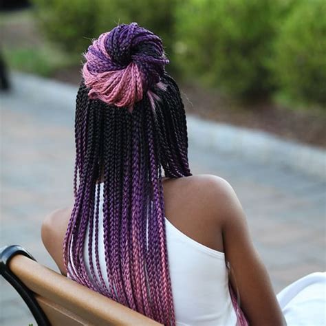Purple hair with dark roots. Striking 25 Purple Braids on Dark Skin | New Natural ...