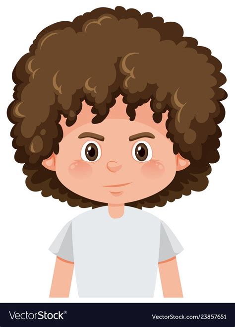 A Brunette Boy Curly Hairstyle Illustration Download A Free Preview Or
