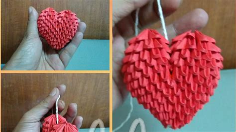 3d Origami Heart Tutorial Easy Youtube