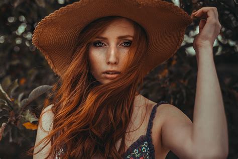 Model Blue Eyes Face Redhead Woman Girl Wallpaper Coolwallpapersme
