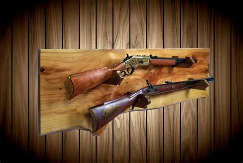 rustic gold gun rack live edge knotty cypress 2 guns display wall mount rifle shotgun