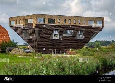 Upside Down House In Dutch Countryside In The City Hindeloopen An