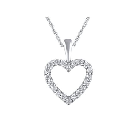 Brilliance Fine Jewelry 14k White Gold Genuine Diamond Heart Pendant