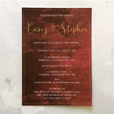 Burgundy And Gold Invitations Designed By Joe