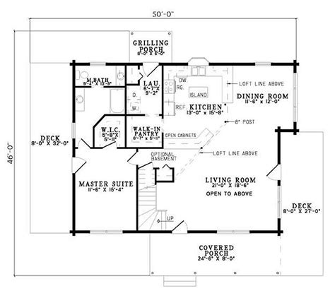 Plan 110 00928 2 Bedroom 2 Bath Log Home Plan