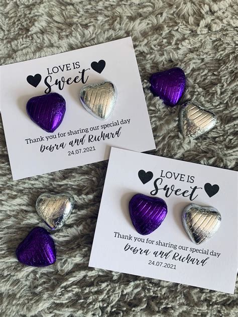 Chocolate Hearts Wedding Favours Favors Love Is Sweet Handmade Etsy Uk