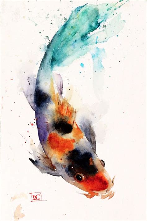 Koi Watercolor Fish Print Koi Art Koi Painting By Dean Crouser