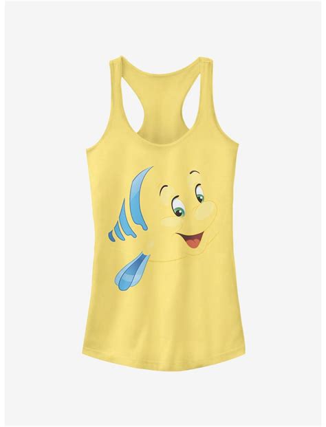 Disney The Little Mermaid Flounder Face Girls Tank Yellow Hot Topic