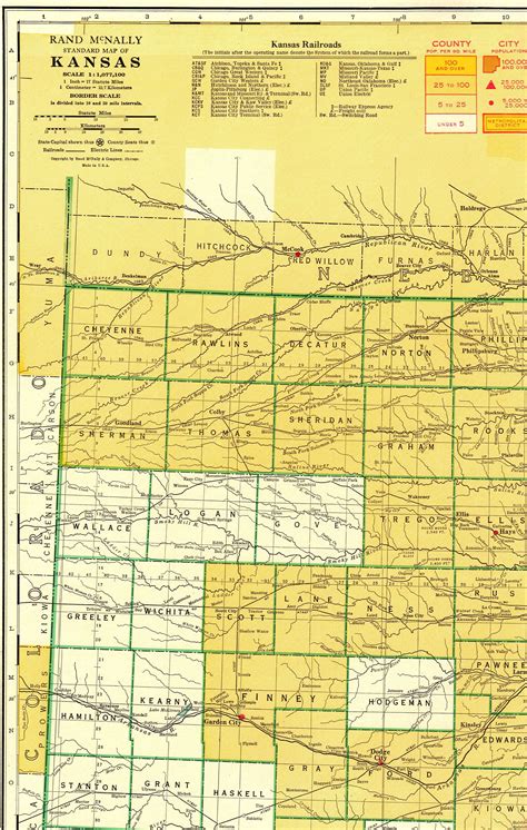 Antique Rare Size KANSAS Map State Map W Railroads Poster Etsy Kansas Map Poster