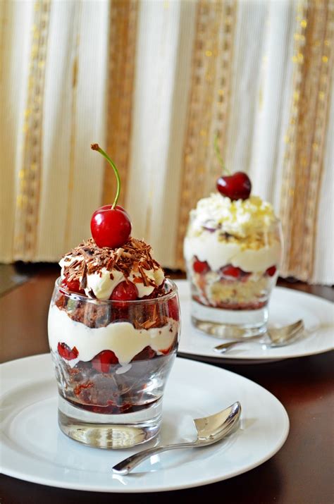 13 secret sauce black forest trifle and white forest trifle